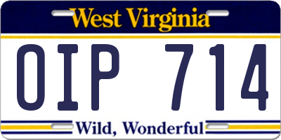WV license plate OIP714