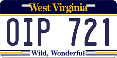 WV license plate OIP721