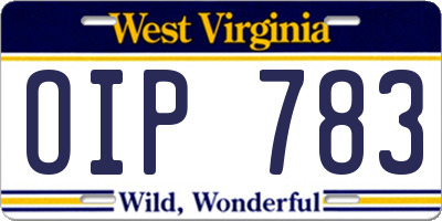 WV license plate OIP783