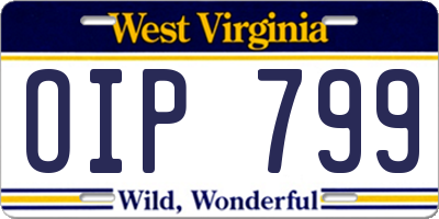 WV license plate OIP799