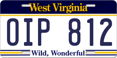 WV license plate OIP812
