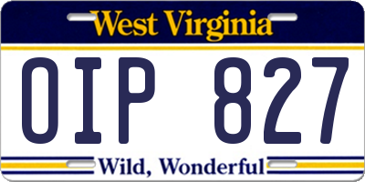 WV license plate OIP827