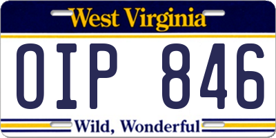 WV license plate OIP846