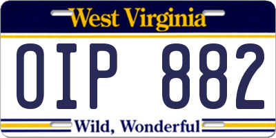 WV license plate OIP882