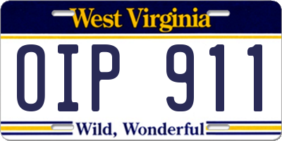 WV license plate OIP911