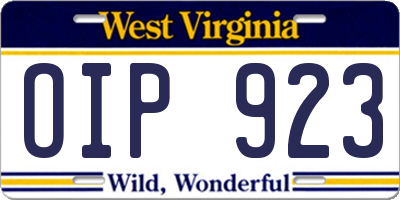 WV license plate OIP923