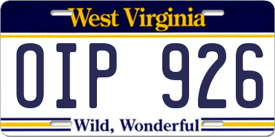 WV license plate OIP926
