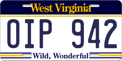 WV license plate OIP942