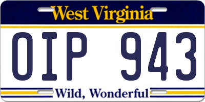 WV license plate OIP943