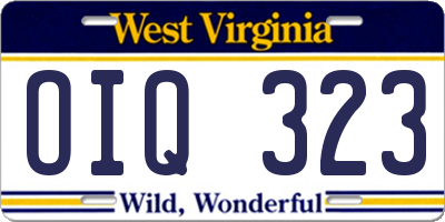 WV license plate OIQ323
