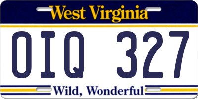 WV license plate OIQ327