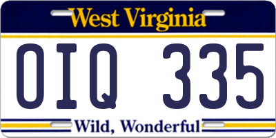 WV license plate OIQ335