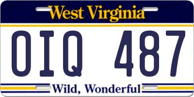 WV license plate OIQ487