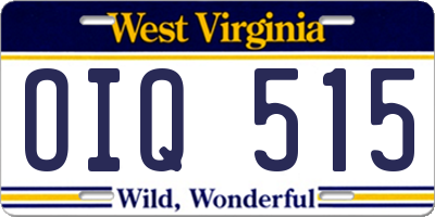 WV license plate OIQ515