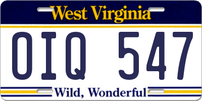 WV license plate OIQ547