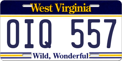 WV license plate OIQ557