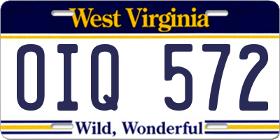 WV license plate OIQ572