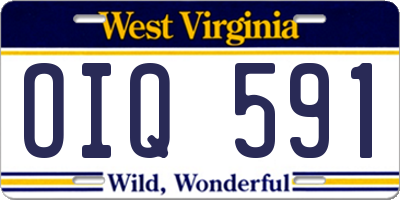 WV license plate OIQ591