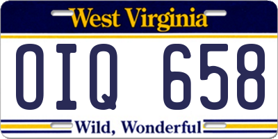 WV license plate OIQ658