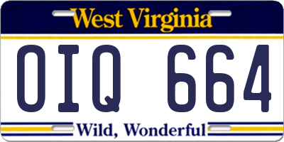 WV license plate OIQ664