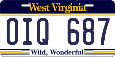 WV license plate OIQ687
