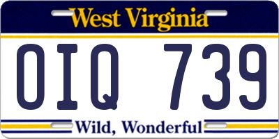 WV license plate OIQ739