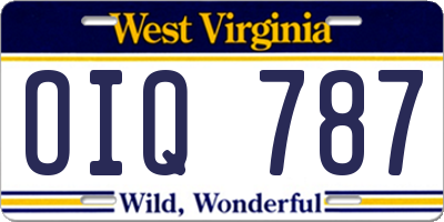 WV license plate OIQ787