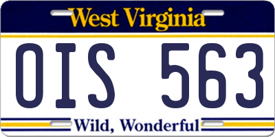 WV license plate OIS563