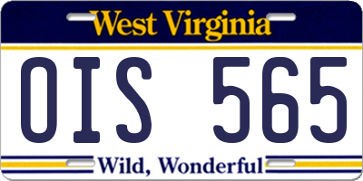 WV license plate OIS565