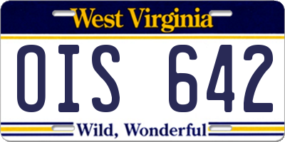 WV license plate OIS642