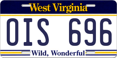 WV license plate OIS696