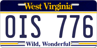 WV license plate OIS776