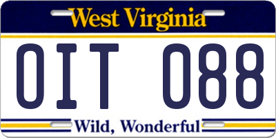 WV license plate OIT088