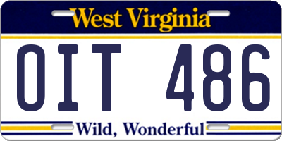 WV license plate OIT486