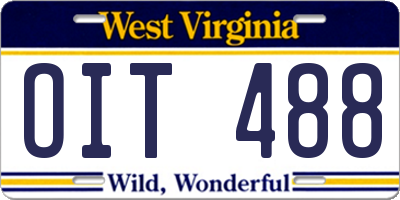 WV license plate OIT488
