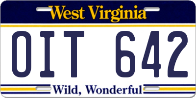 WV license plate OIT642