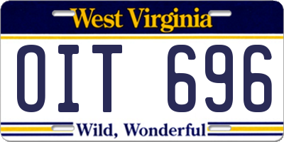 WV license plate OIT696