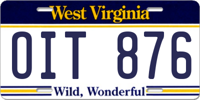 WV license plate OIT876