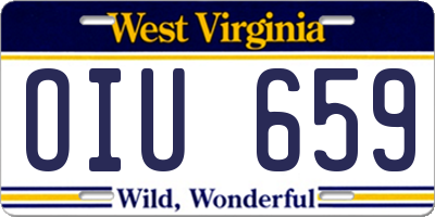 WV license plate OIU659