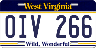 WV license plate OIV266