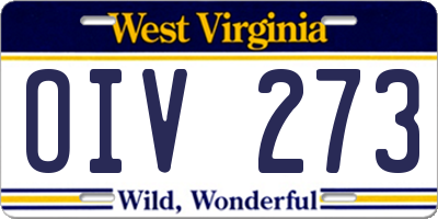 WV license plate OIV273