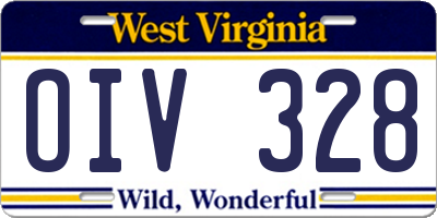 WV license plate OIV328