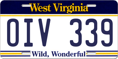WV license plate OIV339