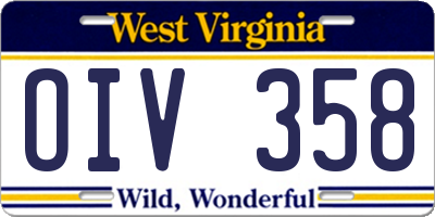 WV license plate OIV358