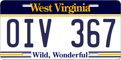 WV license plate OIV367