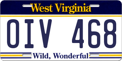 WV license plate OIV468