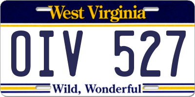 WV license plate OIV527