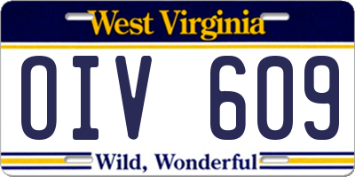 WV license plate OIV609
