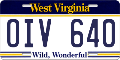 WV license plate OIV640
