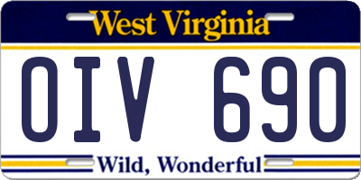 WV license plate OIV690